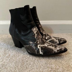 Coconuts by Matisse Snakeskin Leather Heeled Boots